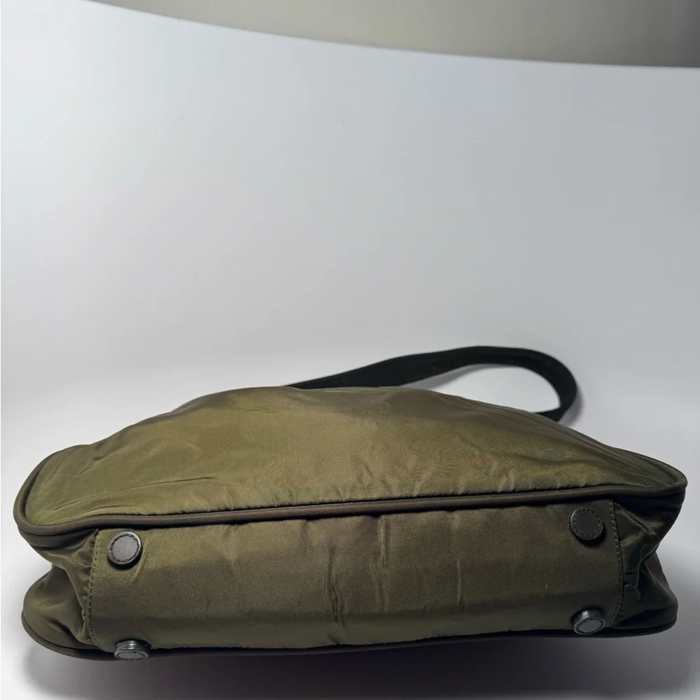 SOLD Prada Olive Green Nylon Shoulder Bag Hobo Style Luxury Fashion - Picture 9 of 16